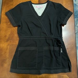 SOLD koi Katelyn 2-Pocket Mock Wrap Scrub Top